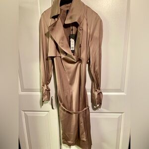 NWT BCBGMAXAZRIA Satin Trench Coat (Medium)
